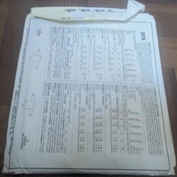 MISSES' SHIRTS Vintage McCALL'S 2079 Sewing Pattern Shari BELAFONTE-HARPER UNCUT - Picture 2 of 2